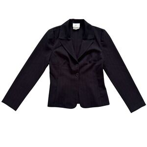 VTG BYER California Women's Black Pinstripe Blazer Medium USA Vintage Y2K Preppy